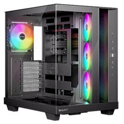 Be Quiet! Light Base 500 LX ARGB Gaming Case w Glass Front & Side, ATX, 4x ARGB Fans & ARGB Hub, USB-C 10Gbps, Asus BTF Compatible, Black
