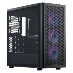 Cooler Master Elite 502 Gaming Case w Glass Side, E-ATX, 3x ARGB Fans, Mesh Front, USB-C, Asus BTF Compatible, Black