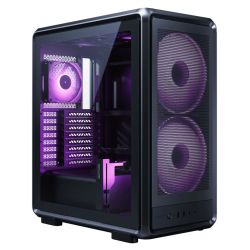 Cooler Master MasterFrame 500 Mesh ARGB Modular Open-Frame ATX Case w Glass Side, 3x ARGB Fans, FreeForm 2.0 Exo-Structure, USB-C 20Gbps, Black