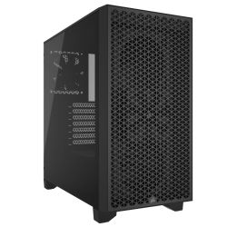 Corsair 3000D Airflow Gaming Case w Glass Window, ATX, 2x SP120 Fans, GPU Cooling, 4-Slot GPU Support, High-Airflow Front, Black