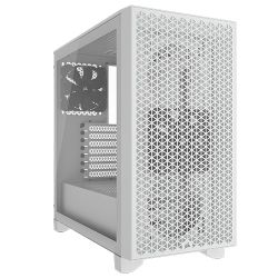 Corsair 3000D Airflow Gaming Case w Glass Window, ATX, 2x SP120 Fans, GPU Cooling, 4-Slot GPU Support, High-Airflow Front, White