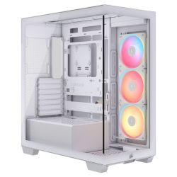 Corsair 3500X LX-R ARGB Gaming Case w Glass Side & Front, E-ATX, 3x Reverse ARGB Fans, iCUE LINK Hub, USB-C, Asus BTF Compatible, White