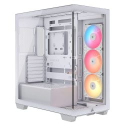 Corsair 3500X RS-R ARGB Gaming Case w Glass Side & Front, E-ATX, 3x Reverse ARGB Fans, USB-C, Asus BTF Compatible, White