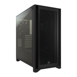 Corsair 4000D Airflow Gaming Case w Tempered Glass Window, E-ATX, 2 x AirGuide Fans, High-Airflow Front Panel, USB-C, Black