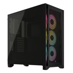 Corsair iCUE 4000D RGB AIRFLOW Gaming Case w Glass Window, E-ATX, 3x AF120 RGB Fans, High-Airflow Front, USB-C, RGB Controller, Black