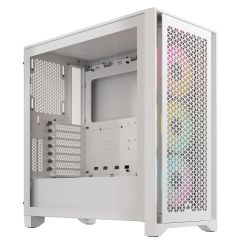 Corsair iCUE 4000D RGB AIRFLOW Gaming Case w Glass Window, E-ATX, 3x AF120 RGB Fans, High-Airflow Front, USB-C, RGB Controller, White