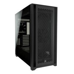 Corsair 5000D Airflow Gaming Case w Glass Window, E-ATX, 2 x AirGuide Fans, High-Airflow Front Panel, USB-C, Black