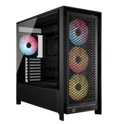 Corsair FRAME 5000D RS Modular Gaming Case w Glass Side, E-ATX, 4x ARGB Fans, InfiniRail Fan Mounting, USB-C, ARGB Strip, Asus BTF Compatible, Black