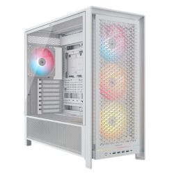 Corsair FRAME 5000D RS Modular Gaming Case w Glass Side, E-ATX, 4x ARGB Fans, InfiniRail Fan Mounting, USB-C, ARGB Strip, Asus BTF Compatible, White