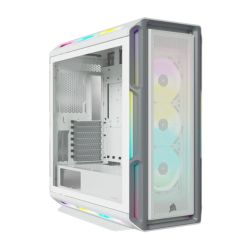 Corsair iCUE 5000T RGB Gaming Case w Glass Window, E-ATX, Multiple RGB Strips, 3 RGB Fans, iCUE Commander CORE XT included, USB-C, White
