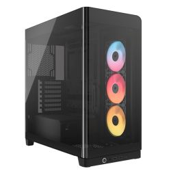 Corsair FRAME 4500X RS-R ARGB Gaming Case w Glass Side & Front, E-ATX, 3x RS120-R ARGB Fans, InfiniRail Fan Mounting, USB-C, Asus BTF Compatible, Black