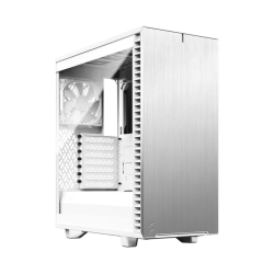 Fractal Design Define 7 Compact White TG Gaming Case w Clear Glass Window, ATX, 2 Fans, Sound Dampening, Ventilated PSU Shroud, USB-C, White