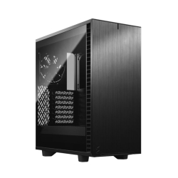 Fractal Design Define 7 Compact Dark TG Gaming Case w Dark Tint Glass Window, ATX, 2 Fans, Sound Dampening, Ventilated PSU Shroud, USB-C