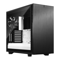 Fractal Design Define 7 BlackWhite TG Gaming Case w Clear Glass Window, E-ATX, Multibracket, 3 Fans, Fan Hub, Silence-optimized, USB-C