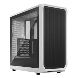 Fractal Design Focus 2 White TG Gaming Case w Clear Glass Window, ATX, 2 Fans, Mesh Front, Innovative Shroud System