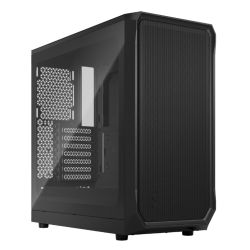 Fractal Design Focus 2 Black TG Gaming Case w Clear Glass Window, ATX, 2 Fans, Mesh Front, Innovative Shroud System