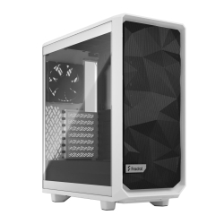 Fractal Design Meshify 2 Compact (White TG) Gaming Case w/ Clear Glass Window, ATX, Angular Mesh Front, 3 Fans, Detachable Front Filter, USB-C Cases