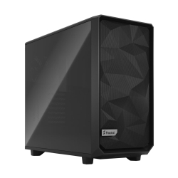 Fractal Design Meshify 2 Black TG Gaming Case w Dark Tint Glass Window, E-ATX, Angular Mesh Front, 3 Fans, Fan Hub, Detachable Front Filter, USB-C