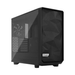 Fractal Design Meshify 2 Lite Black TG Gaming Case w Light Tint Glass Window, E-ATX, Angular Mesh Front, 3 Fans