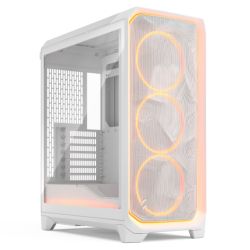 Fractal Design Meshify 3 Ambience Pro RGB White TG Clear Gaming Case w Clear Window, E-ATX, Mesh Front, 3x RGB Fans, Adjust Pro Hub, USB-C 20Gbps