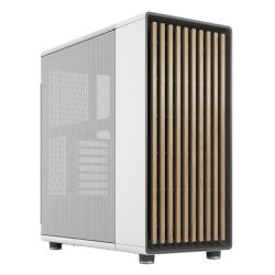 Fractal Design North Chalk White White Solid Case, ATX, Fine Mesh Side, 2 Fans, USB-C, Oak Front