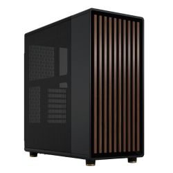 Fractal Design North Charcoal Black Black Solid Case, ATX, Fine Mesh Side, 2 Fans, USB-C, Walnut Front