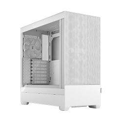 Fractal Design Pop Air White TG Gaming Case w Clear Glass Window, ATX, Hexagonal Mesh Front, 3 Fans