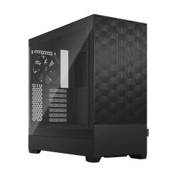 Fractal Design Pop Air Black TG Gaming Case w Clear Glass Window, ATX, Hexagonal Mesh Front, 3 Fans