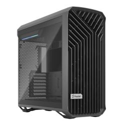 Fractal Design Torrent Grey Light TG Gaming Case w Light Tint Glass Windows, E-ATX, 5 Fans, Fan Hub, RGB Strip on PSU Shroud, Front Grille, USB-C