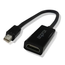 Approx Mini DisplayPort Male to HDMI Female Converter Cable, Black Display/Visual