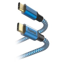 Hama_Reflective_USB-C_to_USB-C_Quick_Charging_Cable_USB_2.0_Nylon_Sheath_Gold-Plated_1.5_Metre_Blue