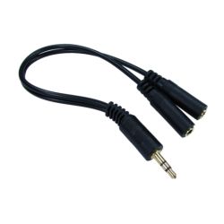 Spire 3.5mm Jack Splitter Cable, 1x 3.5mm Stereo Plug - 2x 3.5mm Stereo Sockets