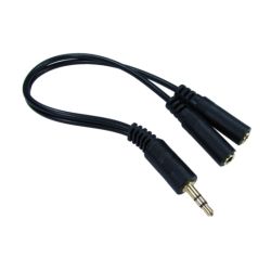 Spire 3.5mm Jack Splitter Cable, 1x 3.5mm Stereo Plug - 2x 3.5mm Stereo Sockets Audio