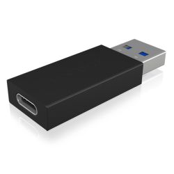 Icy_Box_USB_3.1_Gen2_Type-A_Male_to_USB_Type-C_Female_Converter_Dongle_Black