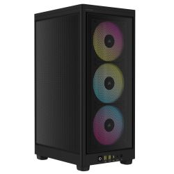 Corsair iCUE 2000D RGB Airflow Mini ITX Gaming Case, Mesh Panels, 3 RGB Fans, Triple-Slot GPU Support, USB-C, RGB Controller, Requires SFXSFX-L PSU, Black