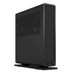 Fractal Design Ridge Black SFF Console-Type Case, Mini ITX, Requires SFXSFX-L PSU, 2 Fans, PCIe 4.0 Riser Card, USB-C, HorizontalVertical Orientation