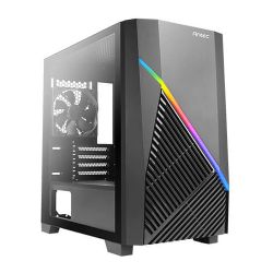 Antec Draco 10 Mini ARGB Gaming Case w/ Edge-to-Edge Glass Window, Micro ATX, Front ARGB Lighting, LED Control Button, 1 Fan, 360mm GPU Support Cases