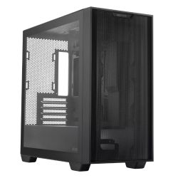 Asus A21 Gaming Case w Glass Window, Micro ATX, Mesh Front, 380mm GPU & 360mm Radiator Support, Asus BTF Compatible, Black
