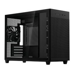 Asus Prime AP201 Gaming Case w Tempered Glass Window, Micro ATX, USB-C, Tool-free Panels, 338mm GPU & 360mm Radiator Support, Black