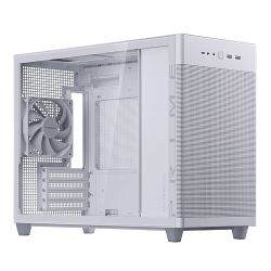 Asus Prime AP201 Gaming Case w Tempered Glass Window, Micro ATX, USB-C, Tool-free Panels, 338mm GPU & 360mm Radiator Support, White