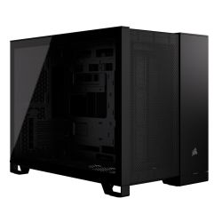 Corsair 2500D Airflow Dual Chamber Gaming Case w Glass Window, Micro ATX, Fully Mesh Panelling, USB-C, Asus BTF Compatible, Black