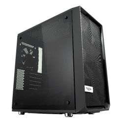 Fractal Design Meshify C Mini Dark TG Gaming Case w Dark Glass Window, Micro ATX, Angular Mesh Front, 2 Fans, Full Length PSU Shroud, 315mm GPU Support