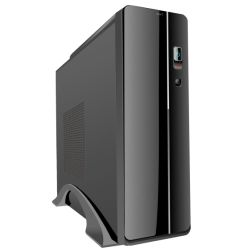 Spire Micro ATX Slimline Desktop Case, 300W, 8cm Fan, Front USB 3.0, Card Reader, Black