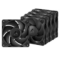 ARCTIC P12 Pro PST 12cm PWM Case Fans w Cable Splitters 5 Pack, Fluid Dynamic Bearing, 600-3000 RPM, Black