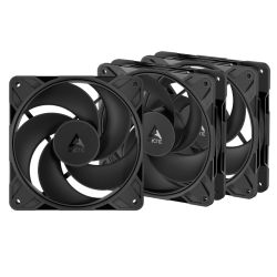 ARCTIC P12 Pro 120mm PWM Reverse Blade Case Fans w Cable Splitters 3 Pack, Fluid Dynamic Bearing, 500-3000 RPM, Black
