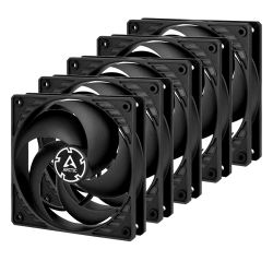 Arctic P12 12cm Pressure Optimised PWM PST Case Fans 5 Pack, Black, Fluid Dynamic, Value Pack