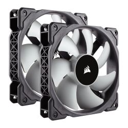 Corsair ML120 Premium 12cm PWM Case Fans x2, 12cm, Magnetic Levitation Bearing, Low Noise, 5 Year Warranty, Twin Pack Cooling