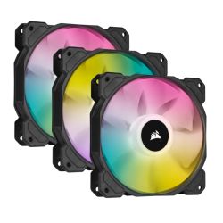 Corsair iCUE SP120 ELITE Performance 12cm PWM RGB Case Fans x3, 8 ARGB LEDs, Hydraulic Bearing, Lighting Node CORE Included Cooling