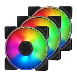 Fractal Design Prisma AL-12 12cm ARGB Case Fans x3, 7 Blades, Long Life Sleeve Bearing, 1200 RPM Cooling