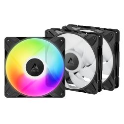 ARCTIC P14 Pro ARGB 14cm PWM Case Fan w Cable Splitter 3 Pack, Fluid Dynamic Bearing, 400-2500 RPM, Black